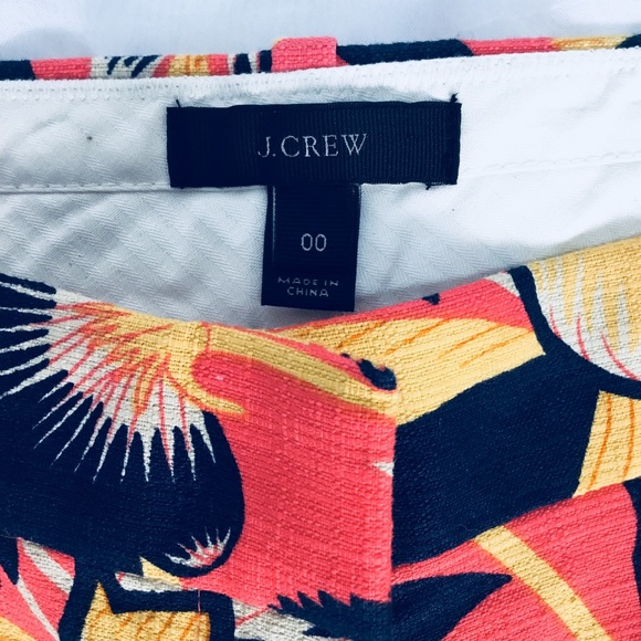 J. Crew Hawaiian Floral Peach Blue Shorts W/Trim - Picture 7 of 13